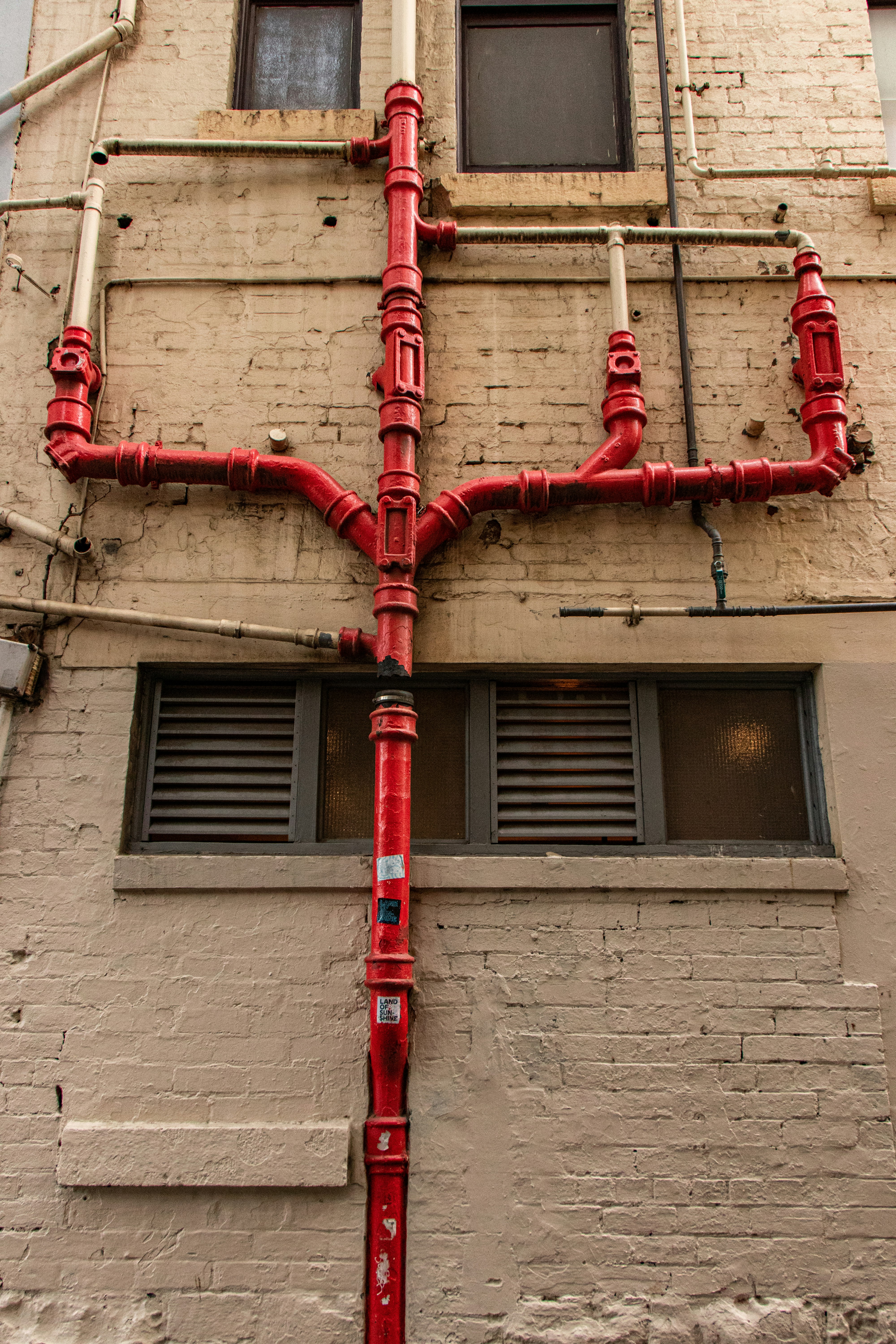 red metal pipe